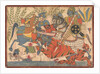 Harishchandra and his Minister Killing a Tiger folio from a Harishchandra Series, 1800-1850 by Unknown