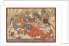 Harishchandra and his Minister Killing a Tiger folio from a Harishchandra Series, 1800-1850 by Unknown