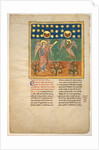 Leaf from a Beatus Manuscript: the Fourth Angel Sounds the Trumpet and an Eagle…, ca. 1180 by Unknown