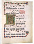 Manuscript Leaf with Initial H, from an Antiphonary, second quarter 15th century by Unknown