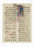 Manuscript Leaf with King David in an Initial I, from a Psalter, early 15th century by Unknown