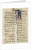 Manuscript Leaf with King David in an Initial I, from a Psalter, early 15th century by Unknown
