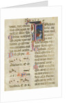 Manuscript Leaf with King David in an Initial I, from a Psalter, early 15th century by Unknown