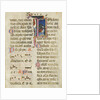 Manuscript Leaf with King David in an Initial I, from a Psalter, early 15th century by Unknown