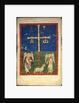 Leaf from a Beatus Manuscript: the Lamb at the Foot of the Cross, Flanked by Two Angels…, c1180 by Unknown