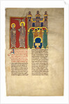 Leaf from a Beatus Manuscript: the Angel of the Church of Sardis with Saint John, ca. 1180 by Unknown