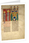 Leaf from a Beatus Manuscript: the Angel of the Church of Sardis with Saint John, ca. 1180 by Unknown