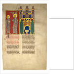 Leaf from a Beatus Manuscript: the Angel of the Church of Sardis with Saint John, ca. 1180 by Unknown