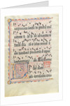 Manuscript Leaf with Initial L, from an Antiphonary, second quarter 15th century by Unknown