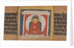 Buddha Enthroned in a Shrine, Leaf from…Pancavimsatisahasrika Prajnaparamita…, ca. 1090 by Unknown