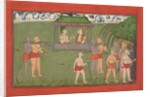 Lakshmana and Sugriva Being Carried by Palanquin to Receive Rama's Blessings…, ca. 1710-25 by Unknown
