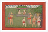 Lakshmana and Sugriva Being Carried by Palanquin to Receive Rama's Blessings…, ca. 1710-25 by Unknown