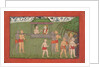 Lakshmana and Sugriva Being Carried by Palanquin to Receive Rama's Blessings…, ca. 1710-25 by Unknown