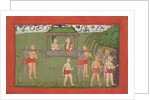 Lakshmana and Sugriva Being Carried by Palanquin to Receive Rama's Blessings…, ca. 1710-25 by Unknown