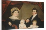 Family Group of Four on Sofa, ca. 1830s by Unknown