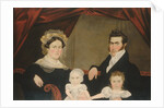 Family Group of Four on Sofa, ca. 1830s by Unknown