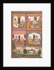 Four Love Scenes and a Landscape: Page from a Dispersed Raskapriya, ca. 1700 by Unknown