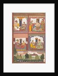 Four Love Scenes and a Landscape: Page from a Dispersed Raskapriya, ca. 1700 by Unknown