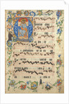 Bifolium with Christ in Majesty in an Initial A, from an Antiphonary, ca. 1405 by Unknown