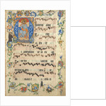 Bifolium with Christ in Majesty in an Initial A, from an Antiphonary, ca. 1405 by Unknown