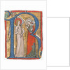 Manuscript Illumination with the Annunciation in an Initial R, from a Gradual, ca. 1300 by Unknown