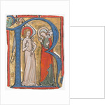 Manuscript Illumination with the Annunciation in an Initial R, from a Gradual, ca. 1300 by Unknown