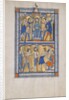 Manuscript Leaf with the Mocking and Flagellation of Christ, from a Royal Psalter, 13th century by Unknown