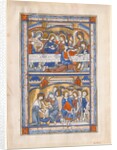 Manuscript Leaf with the Last Supper and the Washing of the Apostles? Feet Leaf…, ca. 1250-70 by Unknown