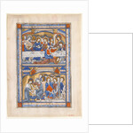 Manuscript Leaf with the Last Supper and the Washing of the Apostles? Feet Leaf…, ca. 1250-70 by Unknown