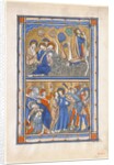Manuscript Leaf with the Agony in the Garden and Betrayal of Christ, from a Royal Psalter, ca. 1270 by Unknown