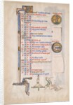 Manuscript Leaf with June Calendar, from a Royal Psalter, 13th century by Unknown