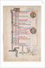 Manuscript Leaf with June Calendar, from a Royal Psalter, 13th century by Unknown