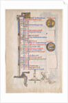 Manuscript Leaf with June Calendar, from a Royal Psalter, 13th century by Unknown