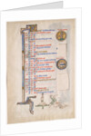 Manuscript Leaf with June Calendar, from a Royal Psalter, 13th century by Unknown