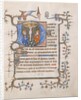 Manuscript Leaf with the Crucifixion in an Initial D, from a Book of Hours, ca. 1350 by Unknown