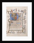 Manuscript Leaf with the Crucifixion in an Initial D, from a Book of Hours, ca. 1350 by Unknown