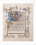 Manuscript Leaf with the Crucifixion in an Initial D, from a Book of Hours, ca. 1350 by Unknown