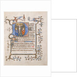 Manuscript Leaf with the Crucifixion in an Initial D, from a Book of Hours, ca. 1350 by Unknown