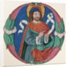 Manuscript Illumination with the Figure of a Saint in an Initial O, ca. 1480 by Unknown