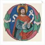 Manuscript Illumination with the Figure of a Saint in an Initial O, ca. 1480 by Unknown