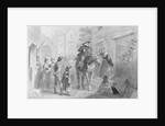 Village Scene with Dutch Colonial Figures by Felix Octavius Carr Darley