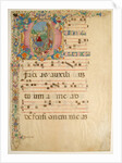 Manuscript Leaf with Entry into Jerusalem on Palm Sunday in an Initial D…, 15th-16th century by Bartolomeo di Domenico di Guido