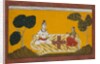 Shiva and Parvati Playing Chaupar: Folio from a Rasamanjari Series, dated 1694-95 by Devidasa of Nurpur