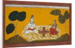 Shiva and Parvati Playing Chaupar: Folio from a Rasamanjari Series, dated 1694-95 by Devidasa of Nurpur