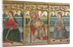 Predella pane with Saint Bridget, Saint Christopher, and Saint Kilian from Retable, 15th century by Domingo Ram