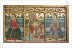 Predella pane with Saint Bridget, Saint Christopher, and Saint Kilian from Retable, 15th century by Domingo Ram