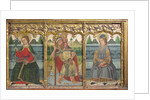 Predella pane with Saint Bridget, Saint Christopher, and Saint Kilian from Retable, 15th century by Domingo Ram