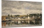Village by a River, probably 1867 by Eugene Louis Boudin