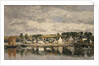 Village by a River, probably 1867 by Eugene Louis Boudin