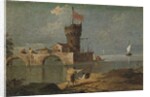 Capriccio with a Circular Tower, Two Houses, and a Bridge, 18th century by Unknown